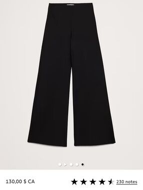 Banana Republic Black Wide-Leg Trousers pull on pants , very comfortable
